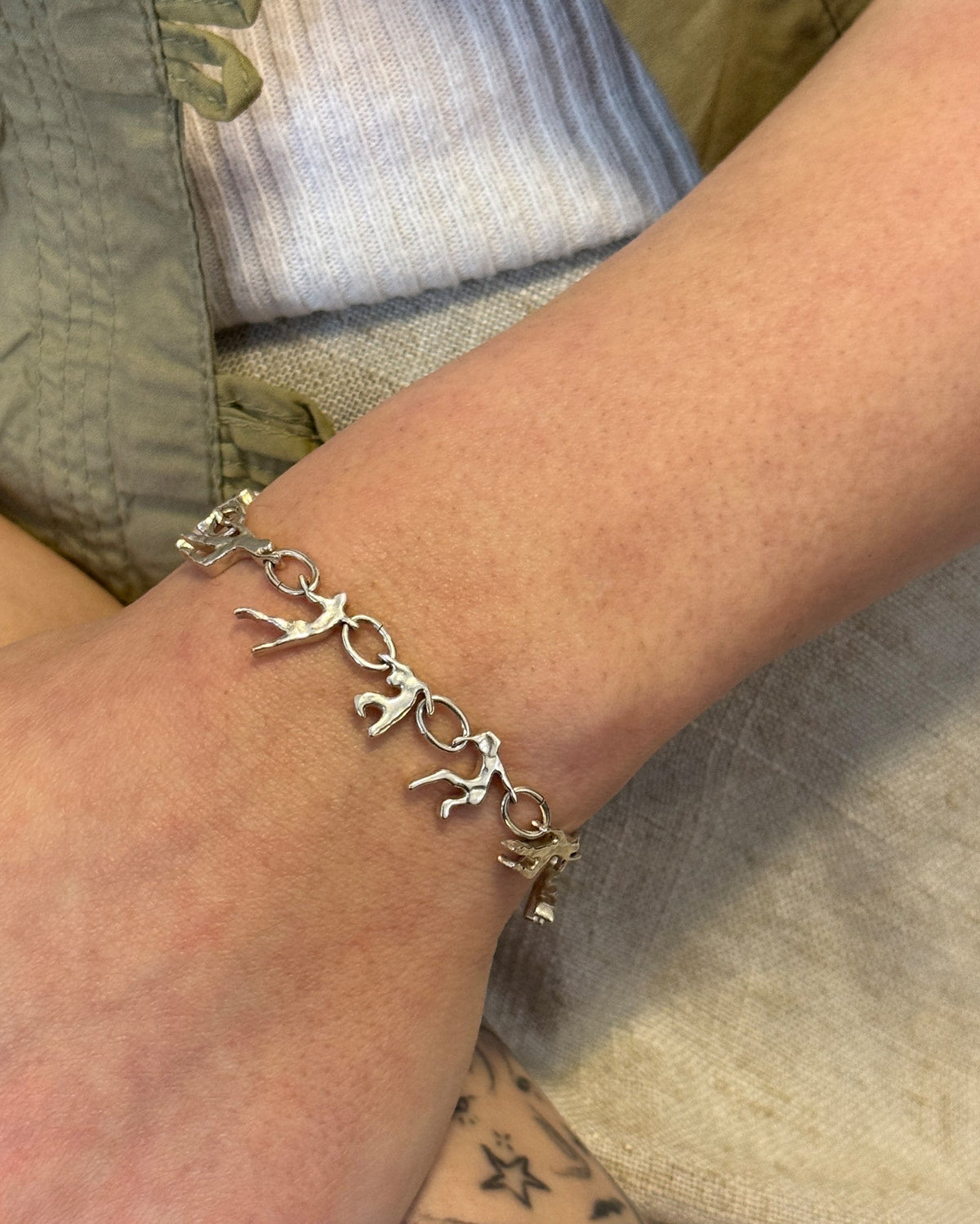 Dance Bracelet in silver worn by female