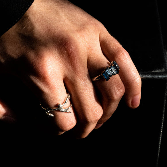 Navy Blue Stone Ring