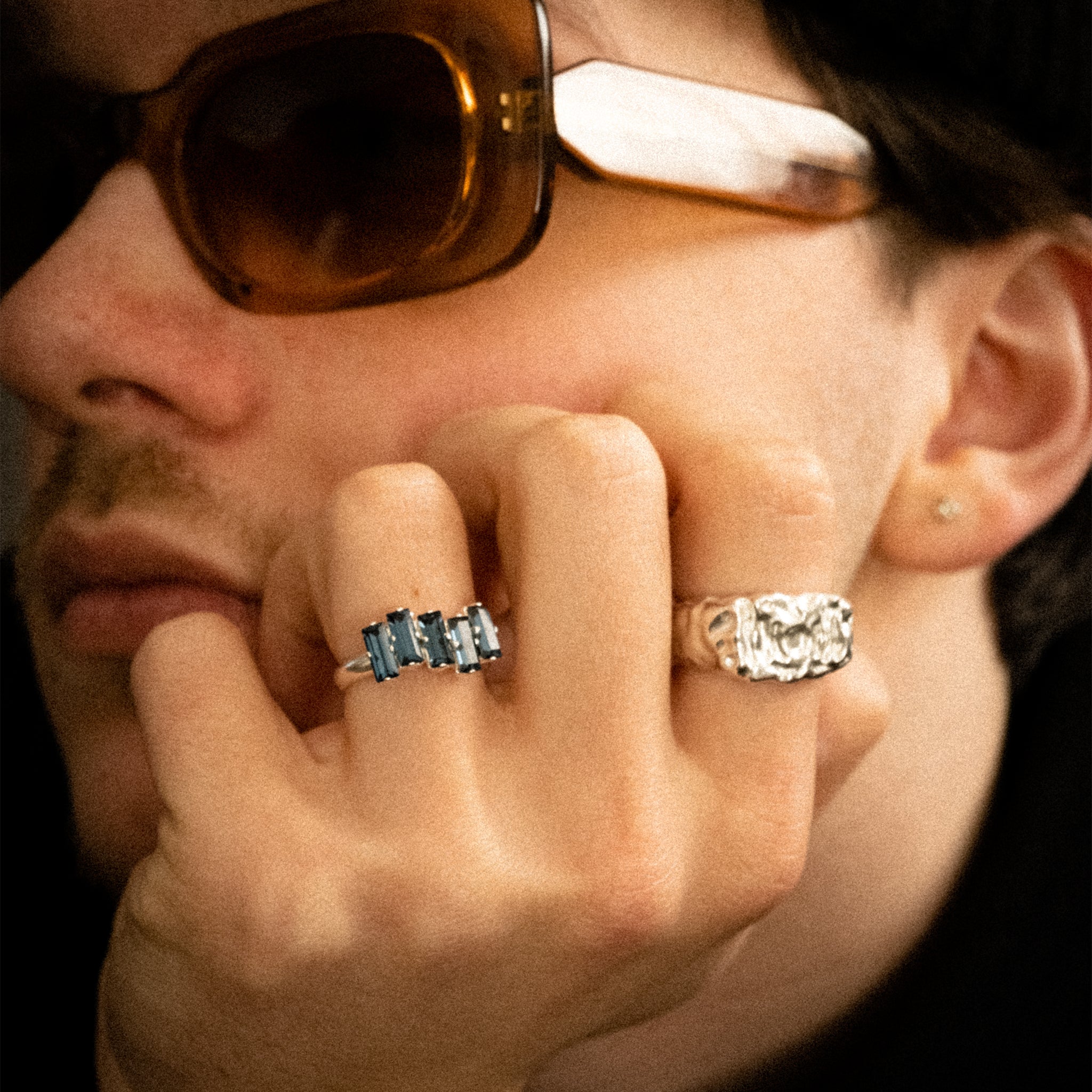 Navy Blue Stone Ring