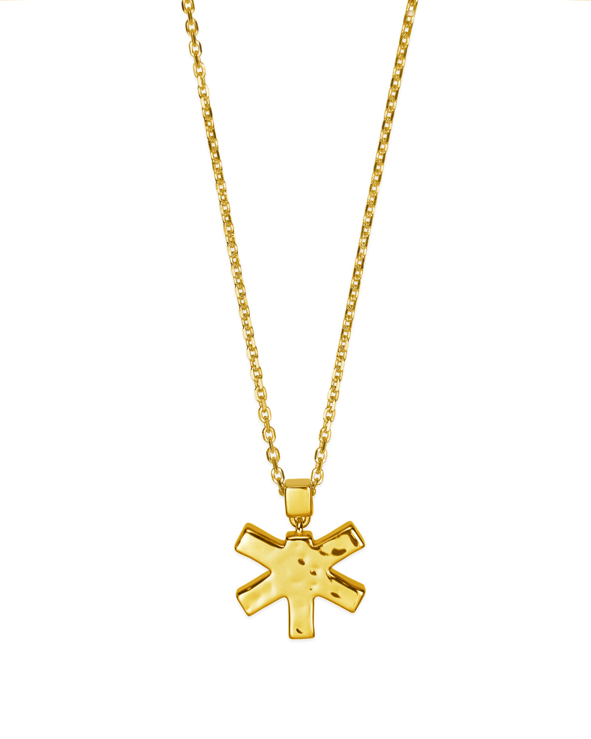 Self-Portrait Necklace product photography in gold